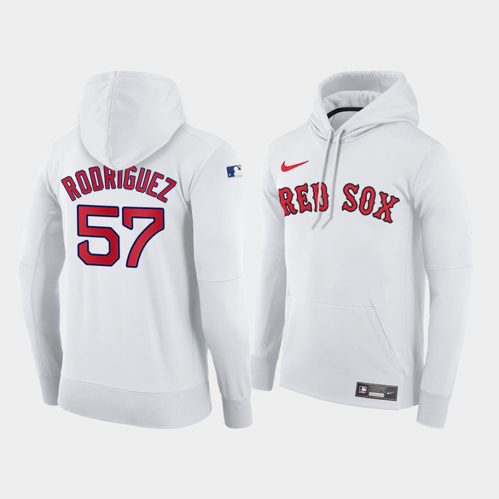 Men Boston Red Sox #57 Rodriguez white home hoodie 2021 MLB Nike Jerseys